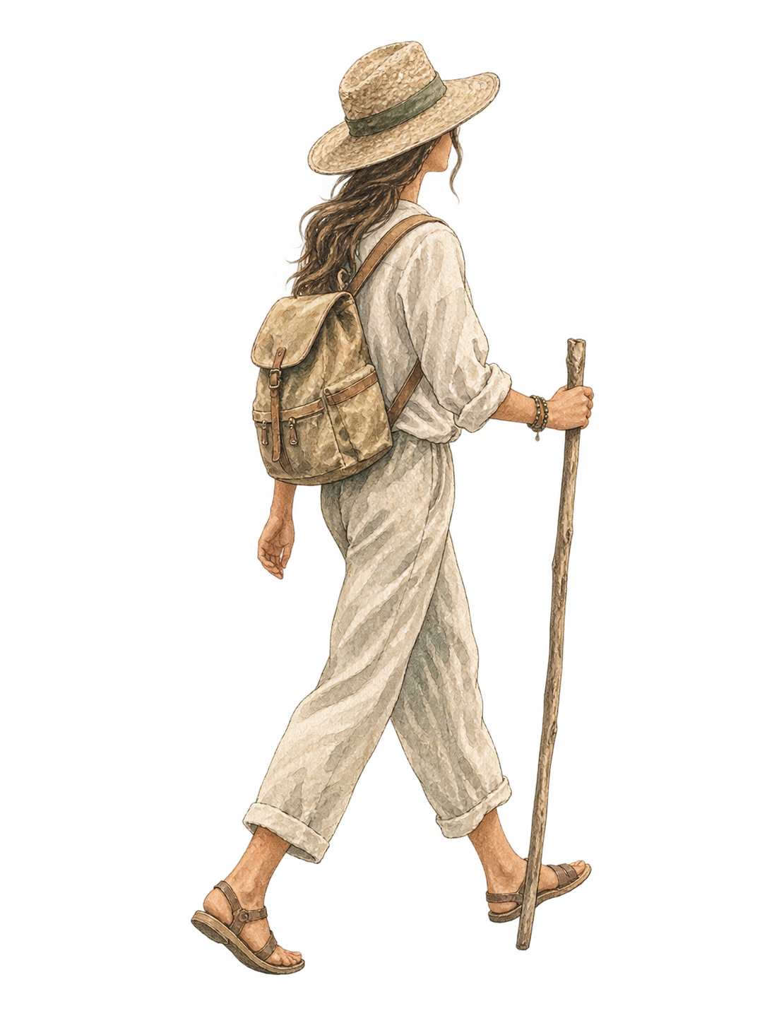 Ilustración de caminata en Blue Tierra Lamas